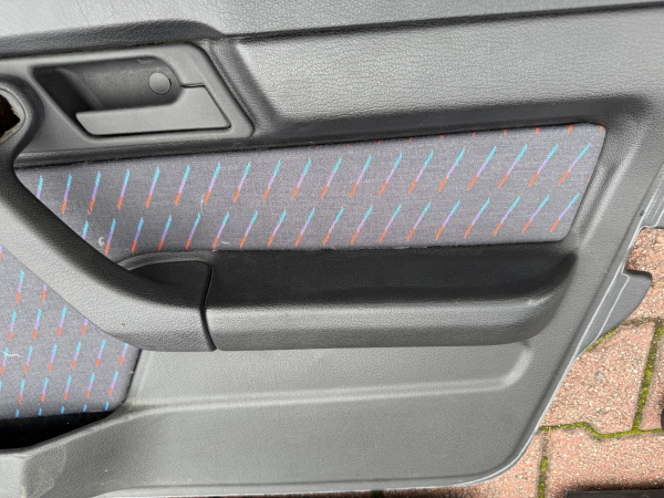 BMW M5 E34 Türpappen Türverkleidungen Verkleidung Türen schwarz mit M-Streifen Winkelhock